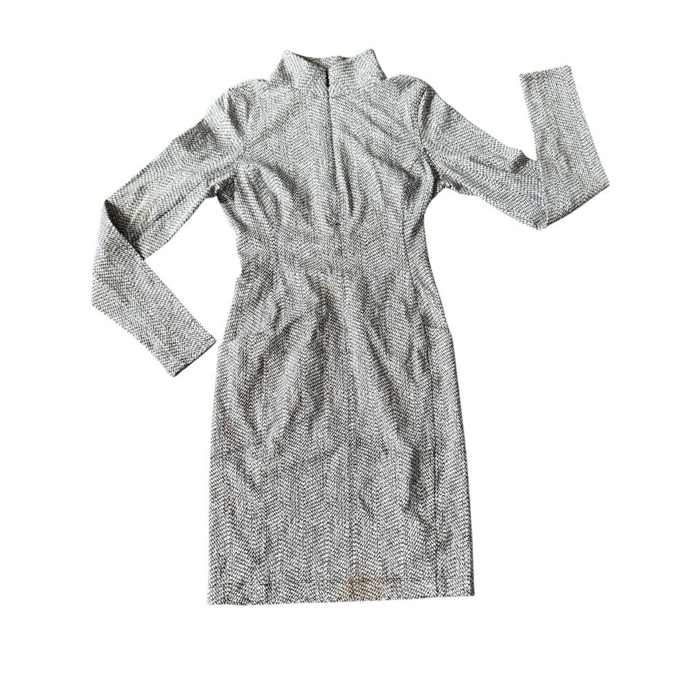 Athleta Gray Sheath Dress with Cuffed Long Sleeves and Mock Neck XS - Picture 4 of 10